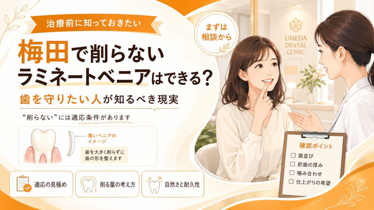 梅田で削らないラミネートベニアはできる?歯を守りたい人が知るべき現実