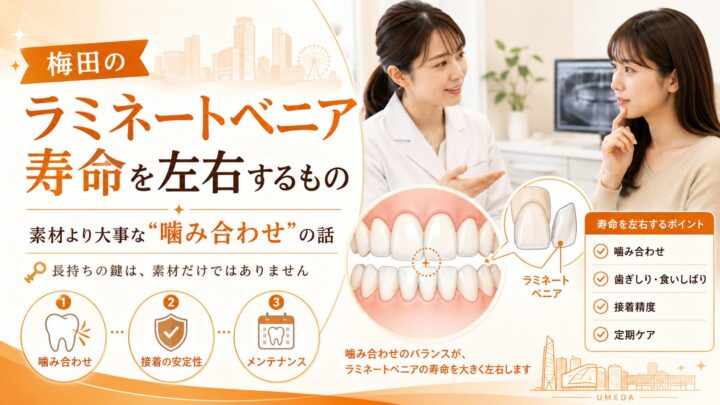 梅田のラミネートベニア寿命を左右するもの｜素材より大事な“噛み合わせ”の話