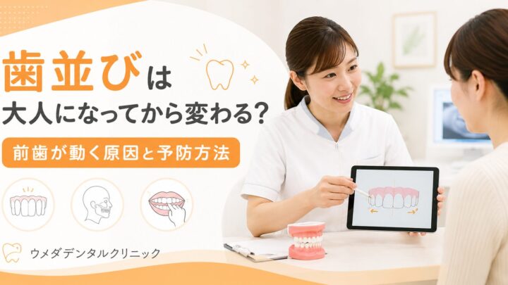歯並びは大人になってから変わる？前歯が動く原因と予防方法