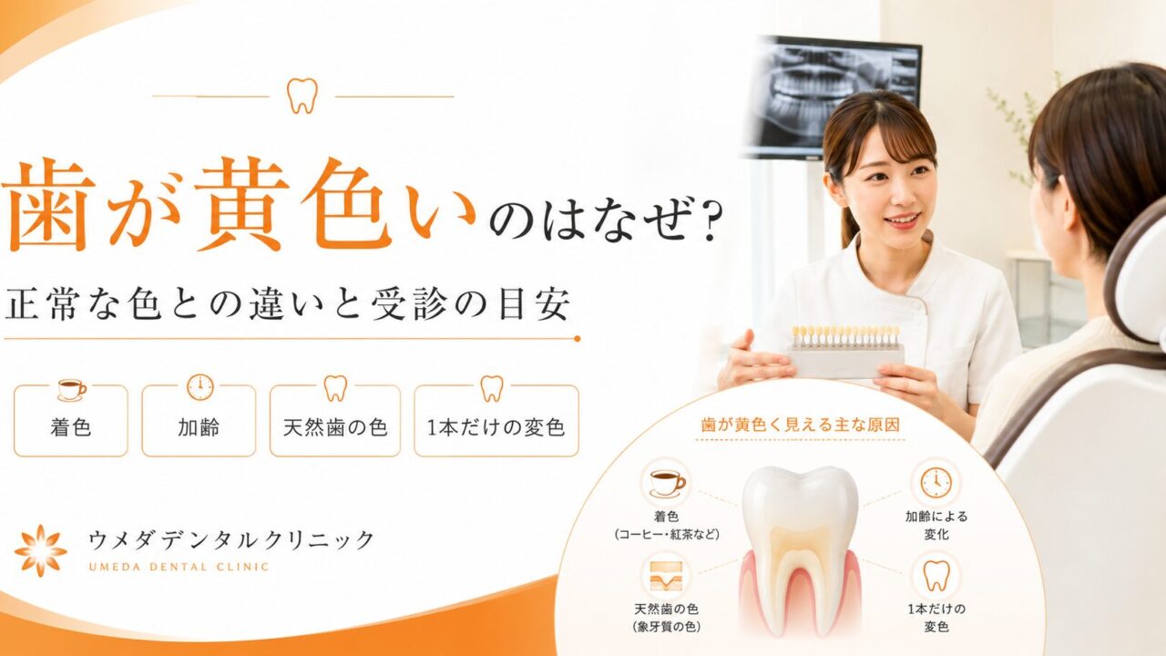 歯が黄色いのはなぜ？正常な色との違いと受診の目安を解説