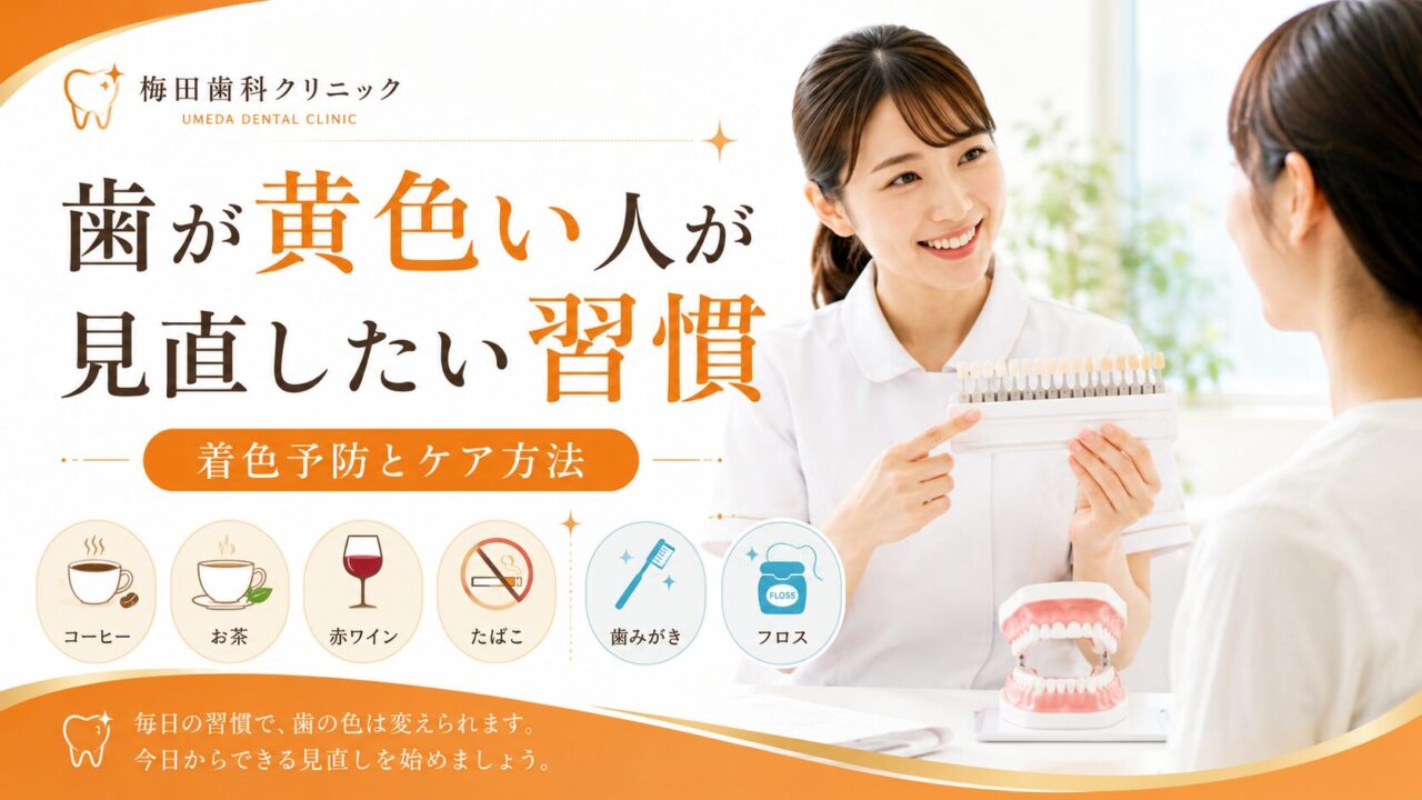 歯が黄色い人が見直したい習慣｜着色を防ぐ飲み方とケア方法