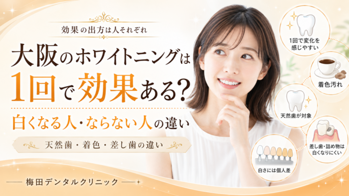 大阪のホワイトニングは1回で効果ある？白くなる人・ならない人の違い