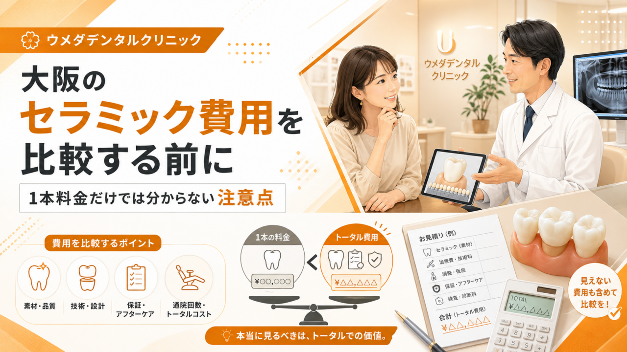 大阪のセラミック費用を比較する前に｜1本料金だけでは分からない注意点