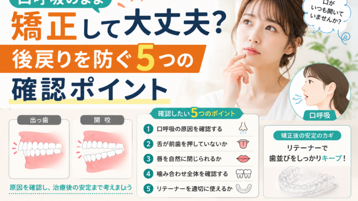 口呼吸のまま矯正して大丈夫？後戻りを防ぐ5つの確認ポイント