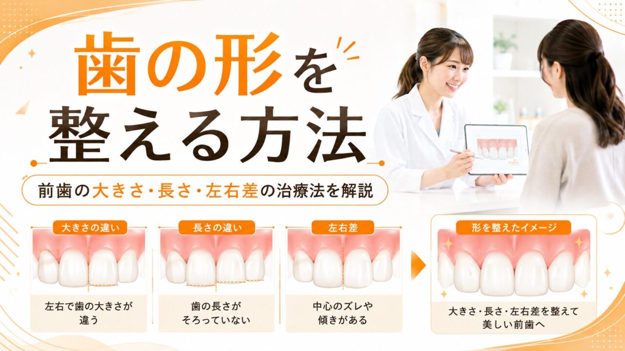 歯の形を整える方法は？前歯の大きさ・長さ・左右差の治療法を解説