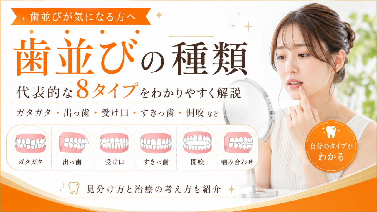 歯並びの種類は何種類?代表的な8タイプと見分け方をわかりやすく解説