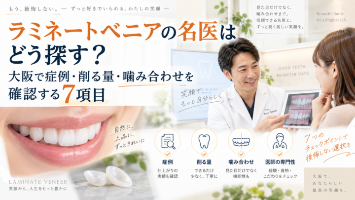 ラミネートベニアの名医はどう探す？大阪で症例・削る量・噛み合わせを確認する7項目