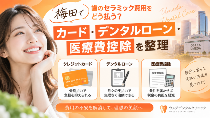 梅田で歯のセラミック費用をどう払う？カード・デンタルローン・医療費控除を整理