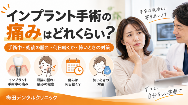 インプラント手術の痛みはどれくらい？手術中・術後の腫れ・何日続くか・怖いときの対策